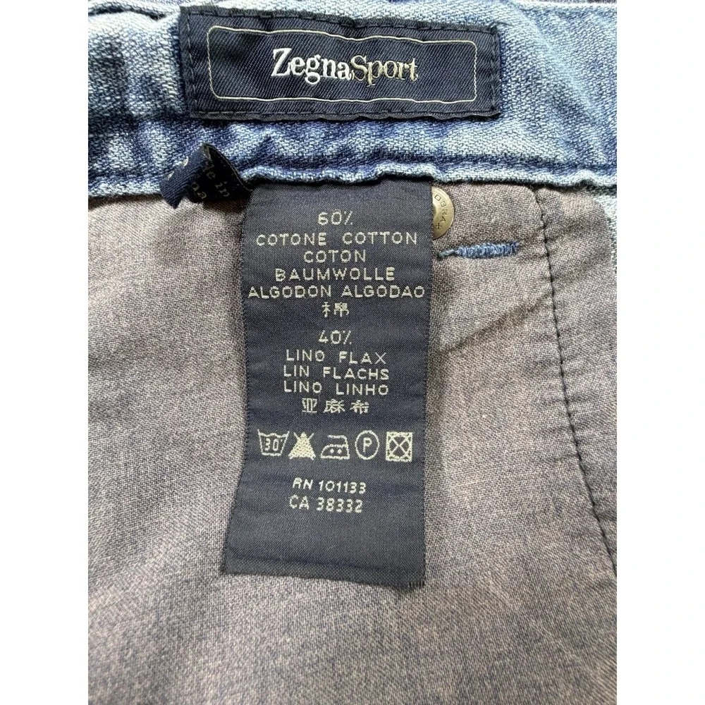 Zegna Sport Jeans Mens  Blue Straight 5 Pocket Denim Project 307 Size 42in